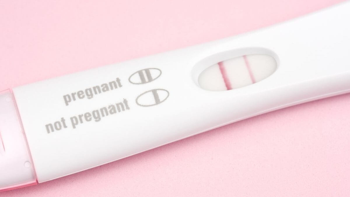 pregnancy test showing positive results