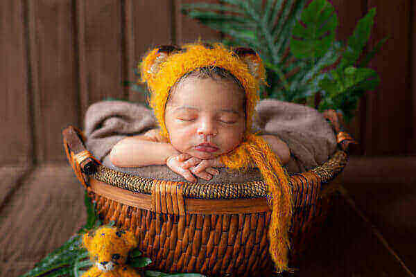 safe infant sleep in a basket